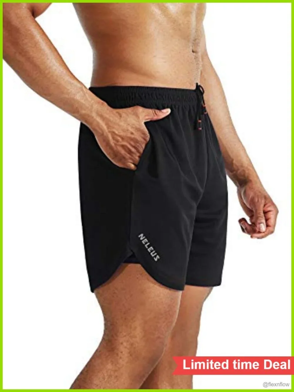 Men's 2 in 1 Running Shorts with Liner, Quick Dry Workout Shorts with Pockets
